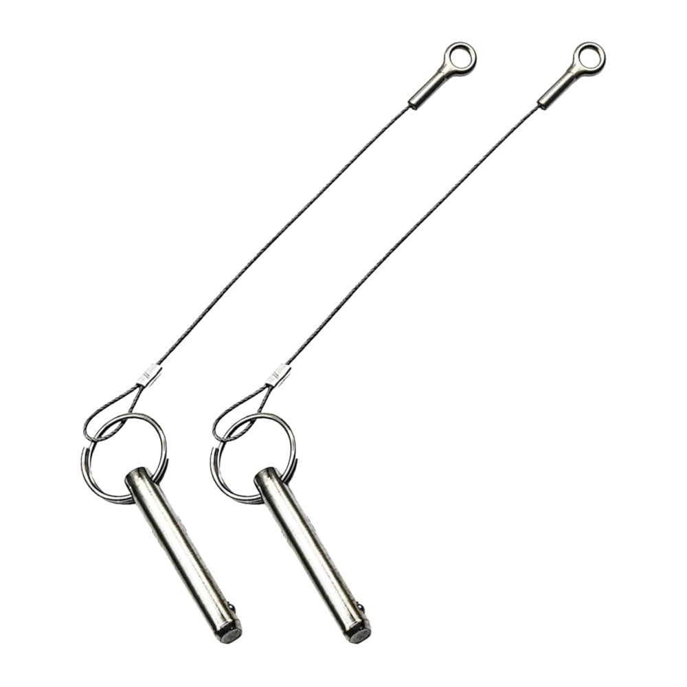 MARINE CITY Bimini Top Quick Disconnect Release Pin with Cable Grip, 304 Grade Stainless Steel, for Boats, Marines, Ships, Yachts, Deck Hinges, Uses in Marine Applications (Pack of 2)