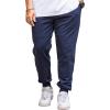 ANUFER Mens Plus Size Loose Fit Cotton Tapered Sweatpants Plain Casual Trousers Navy 6XL view 1