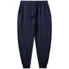 ANUFER Mens Plus Size Loose Fit Cotton Tapered Sweatpants Plain Casual Trousers Navy 6XL view 2