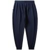 ANUFER Mens Plus Size Loose Fit Cotton Tapered Sweatpants Plain Casual Trousers Navy 6XL view 3