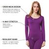 HEROBIKER Women's Thermal Underwear Set Ultra Soft Top & Bottom Base Layer Long Johns Winer Warm with Fleece Lined Purple X-Small view 3