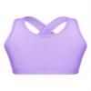 Hedmy Kids Girls Stretch Sports Bra Girls Training Bra Crop Tank Top Cami for Children Racer Back Top Vest Purple 14 Years view 1