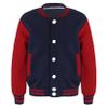 JanJean Kids Boys Varsity Jacket Letterman Jacket Baseball Jacket Long Sleeve Button Down Casual Outwear School Wear Navy Blue 7-8 Years view 1