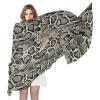 Snake Skin Brown Black Animal Skin Texture Woman Long Silk Scarf Soft Head Wrap Silk Shawl stole view 1