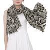 Snake Skin Brown Black Animal Skin Texture Woman Long Silk Scarf Soft Head Wrap Silk Shawl stole view 4