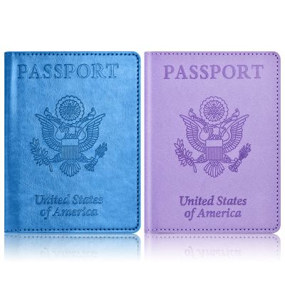 Eoehro Passport Holder for Travel Essentials-2Pack, Passport Wallet Cover Case for Travel Must Haves Accessories,Passport Book Holders for Women and Men