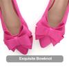 Hee grand Cute Bow-Knot Pointed Toe Ballet Flats for Women Comfort Work Shoes Suede Dress Shoes Casual Slip on Loafers,Rose 5 view 2