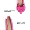Hee grand Cute Bow-Knot Pointed Toe Ballet Flats for Women Comfort Work Shoes Suede Dress Shoes Casual Slip on Loafers,Rose 5 view 3