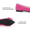 Hee grand Cute Bow-Knot Pointed Toe Ballet Flats for Women Comfort Work Shoes Suede Dress Shoes Casual Slip on Loafers,Rose 5 view 4
