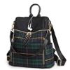 Mn&Sue Plaid Backpack Purse for Women Fashion Casual Daypack Dual-use Travel Shoulder Bag Nylon Rucksack (Green Plaid) One_Size view 1