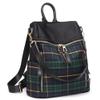 Mn&Sue Plaid Backpack Purse for Women Fashion Casual Daypack Dual-use Travel Shoulder Bag Nylon Rucksack (Green Plaid) One_Size view 4
