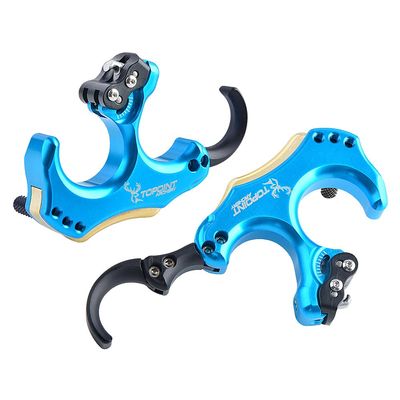 AMEYXGS Bow Release Archery Release Aids 3 or 4 Fingers Thumb Automatic Aluminum Trigger Caliper with D-Loop Rope for Compound Bow(Royal Blue)