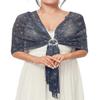 Aukmla Shawls and Wraps for Evening Dresses with Crystal Buckle Weddings Accessories for Bride and Bridesmaids (F-Navy Blue) view 1