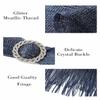 Aukmla Shawls and Wraps for Evening Dresses with Crystal Buckle Weddings Accessories for Bride and Bridesmaids (F-Navy Blue) view 4