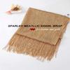 Aukmla Shawls and Wraps for Evening Dresses Party Scarf with Crystal Buckle Weddings Accessories for Bride and Bridesmaids (Gold) view 3