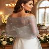 Aukmla Shawls and Wraps for Evening Dresses with Crystal Buckle Weddings Accessories for Bride and Bridesmaids (A-Silver) view 2