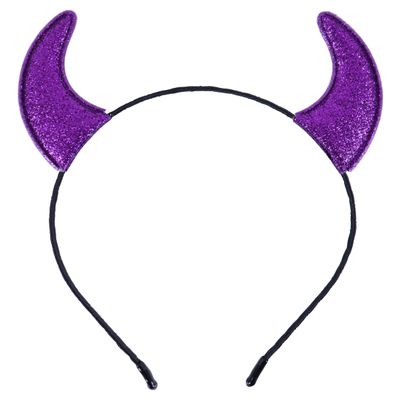Bonnie Z. Leonardo Glitter Purple Padded Devil Horns Headband