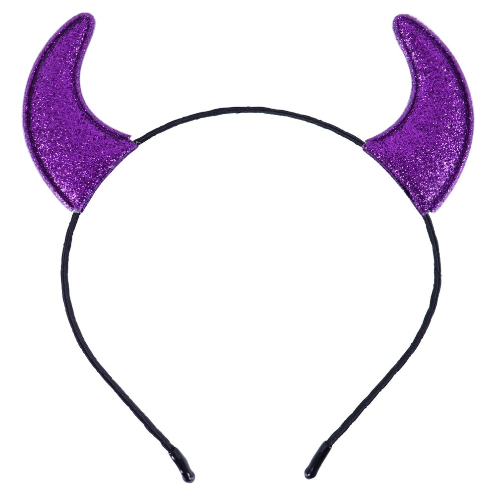 Bonnie Z. Leonardo Glitter Purple Padded Devil Horns Headband