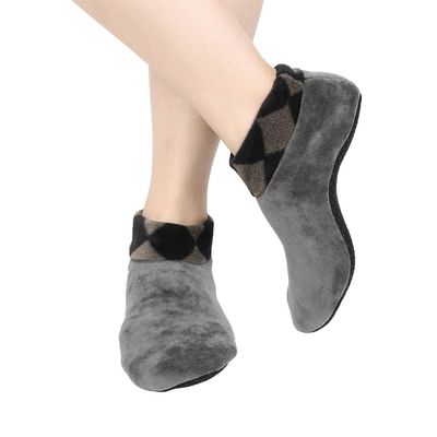 Womens Non Slip Grip Socks Leopard Print Soft Cozy Thick House Indoor Boot Sock Shoes Winter Thermal Fleece Slipper Socks
