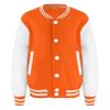 winying Kids Boys Girls Varsity Baseball Cotton Jacket Long Sleeve Banded Collar Jacket Varsity Letterman Coat Orange 7-8 Years view 1