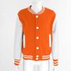 winying Kids Boys Girls Varsity Baseball Cotton Jacket Long Sleeve Banded Collar Jacket Varsity Letterman Coat Orange 7-8 Years view 3