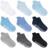 ZAPLES Baby Non Slip Grip Ankle Socks with Non Skid Soles for Infants Toddlers Kids Boys Girls (Boys - 9 Pairs, 0-6 Months) view 1