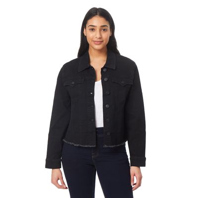 Angels Forever Young Women's Signature Denim Jacket, Black, Small