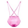Women's Metallic Shiny Teddy Bodysuit and Bandeau Tube Top Suspender Swimsuit Bikini Set Two Piece Bathing Suit Suspender Jumpsuit Romper Night Rave Dance Costume Sexy Lingerie Sleepwear Pink M view 4