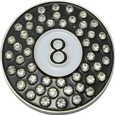 ReadyGOLF: 8 Ball Golf Ball Marker & Hat Clip with Crystals
