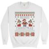 Tee Hunt Ugly Sweater Santa Claus Sweatshirt Let it Snow Christmas Jingle Bells Crewneck White Small