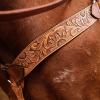 Circle Y Copper Sunflower Tooling Durable Western Horse Size Double Leather Ply Equine Breast Collar with Iron Buckles | 28" - 30" Breast Collar Working Length view 4