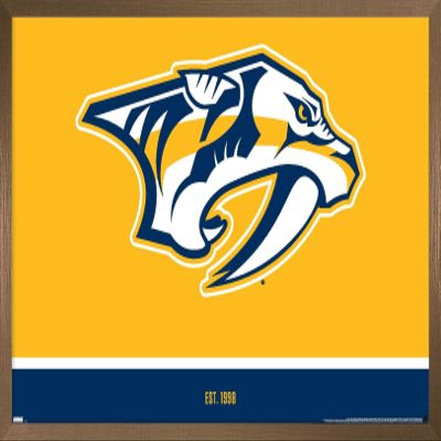 Trends International NHL Nashville Predators - Logo 21 Wall Poster, 22.375" x 34", Bronze Framed Version