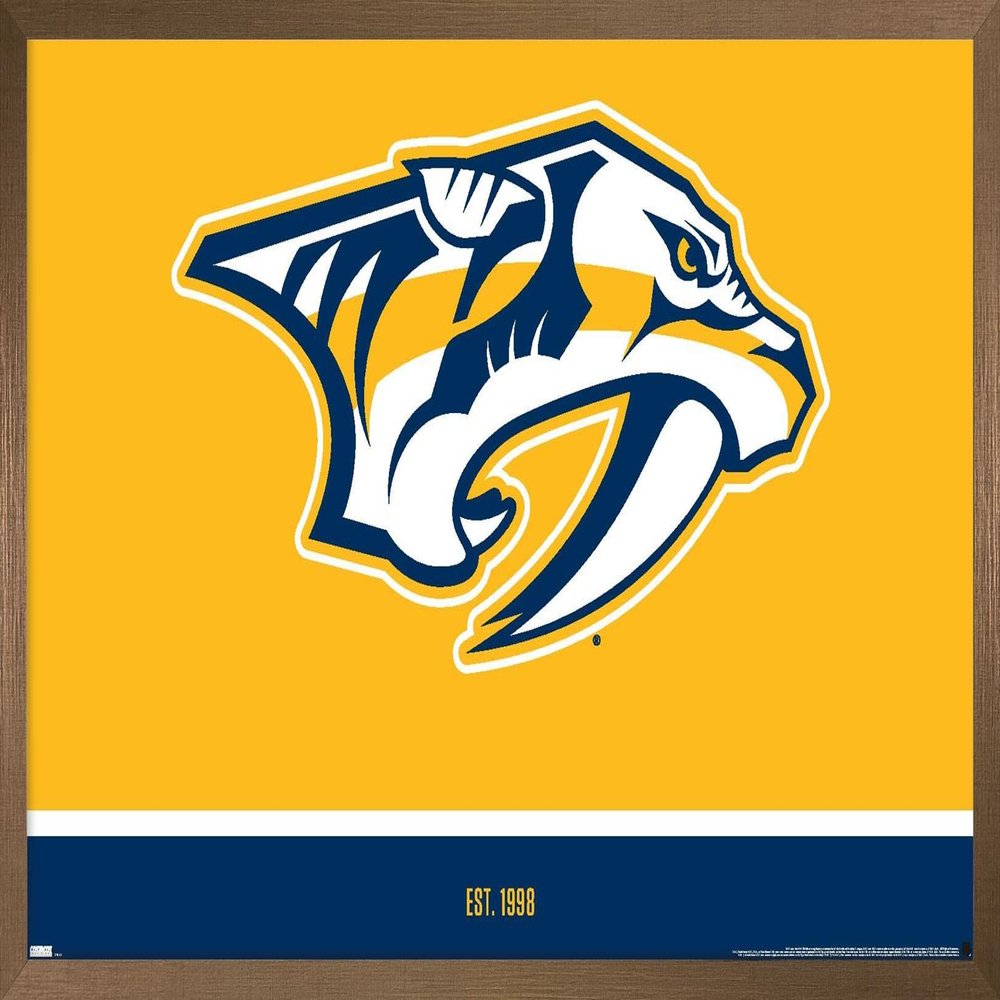 Trends International NHL Nashville Predators - Logo 21 Wall Poster, 22.375" x 34", Bronze Framed Version