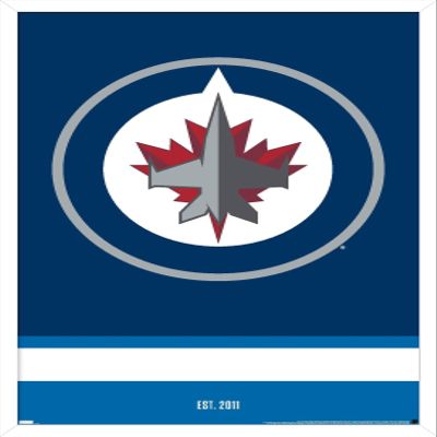Trends International NHL Winnipeg Jets - Logo 21 Wall Poster, 22.375" x 34", White Framed Version