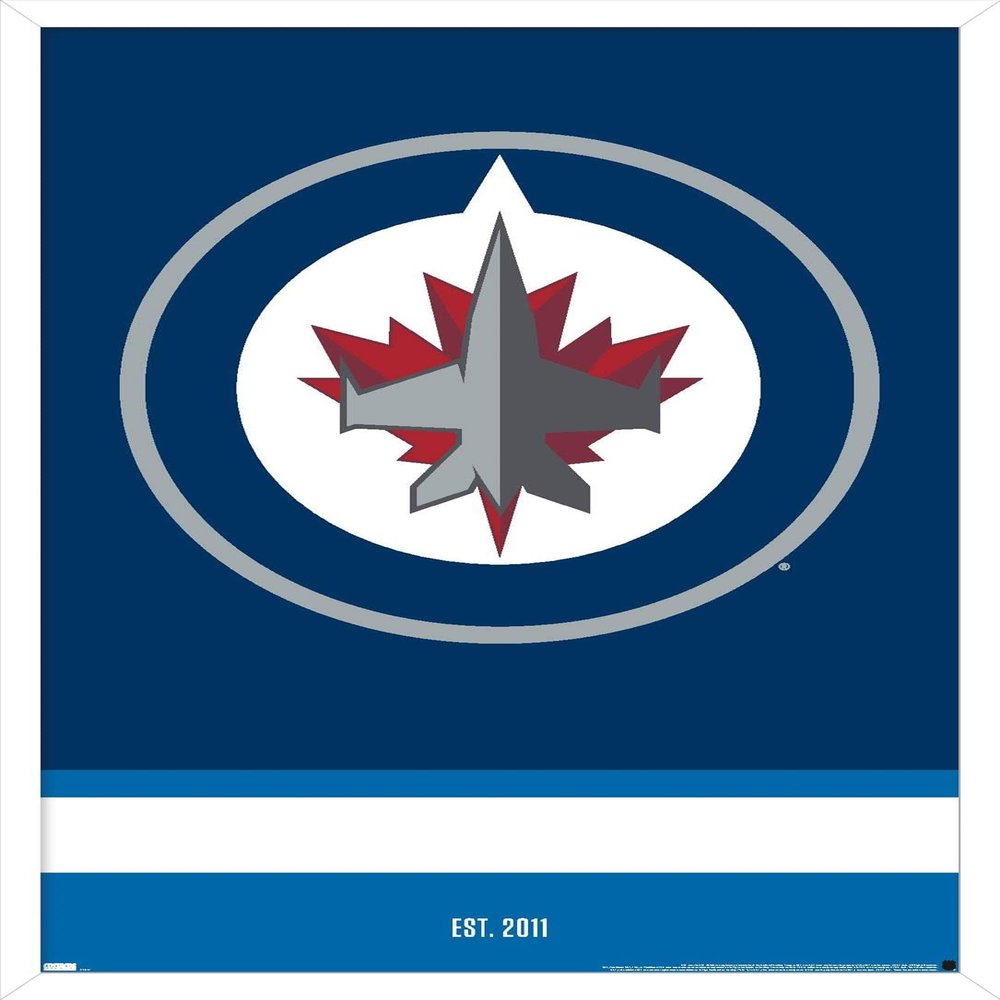 Trends International NHL Winnipeg Jets - Logo 21 Wall Poster, 22.375" x 34", White Framed Version