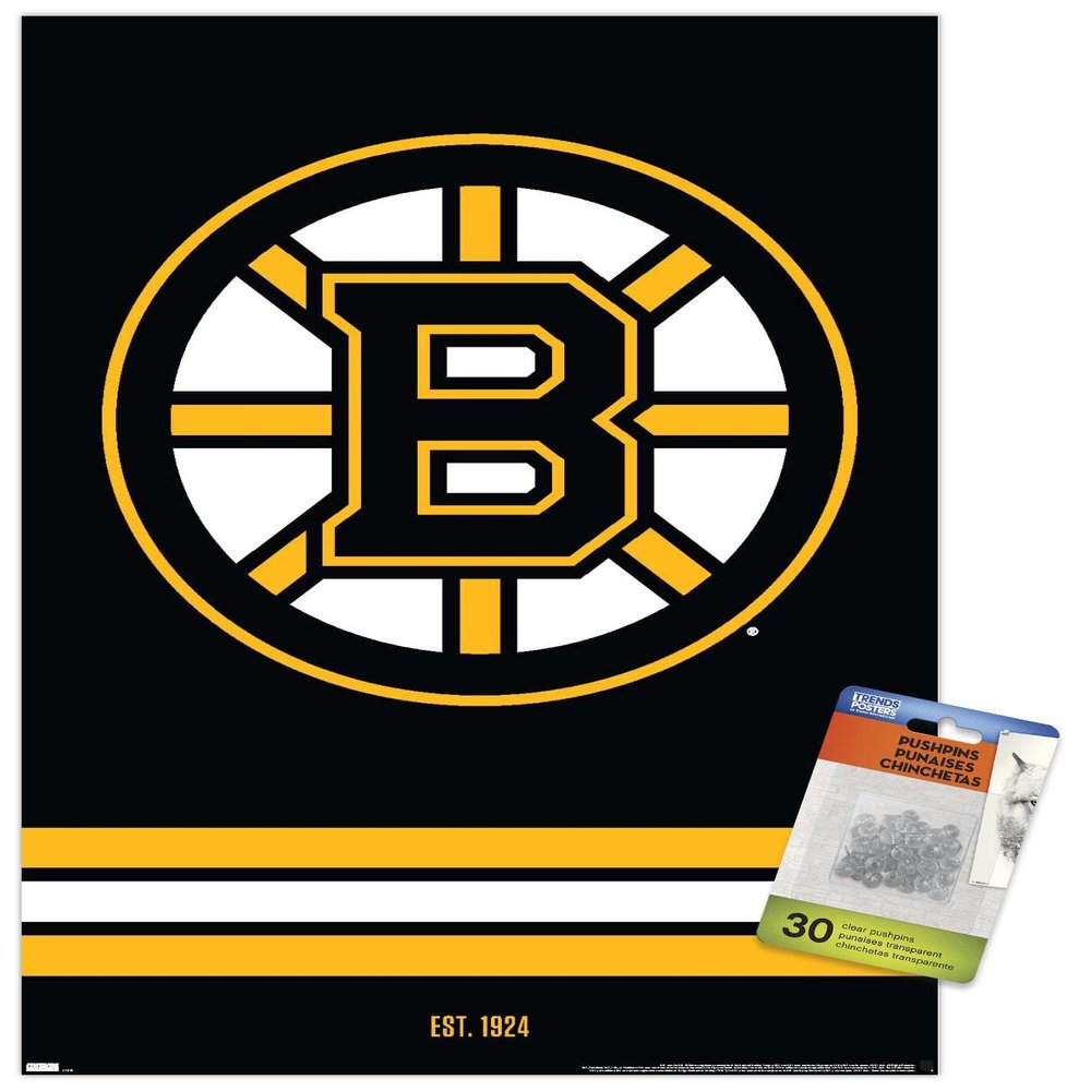 Trends International NHL Boston Bruins - Logo 21 Wall Poster with Push Pins