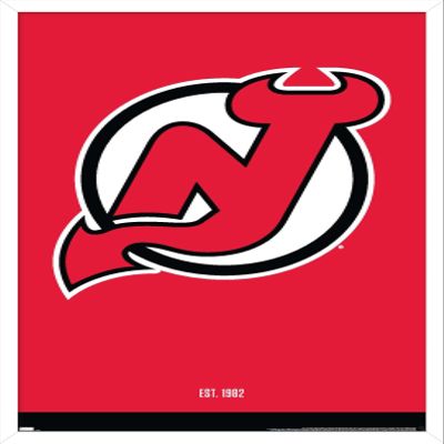 Trends International NHL New Jersey Devils - Logo 21 Wall Poster, 22.375" x 34", White Framed Version