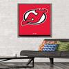 Trends International NHL New Jersey Devils - Logo 21 Wall Poster, 22.375" x 34", Barnwood Framed Version view 2