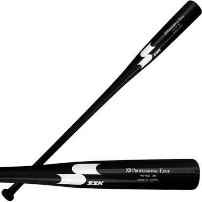 SSK Z9 Professional Edge Coaches Wood Fungo Bat 33" 35" 37" - Baseball & Softball - 60 Day Warranty - 35+ Colors (Black/Black/White, 35")