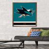 Trends International NHL San Jose Sharks - Logo 21 Wall Poster, 22.375" x 34", Bronze Framed Version view 2