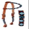 CHALLENGER Horse Western Leather Tack Beaded Overlay One Ear Headstall Screw Ends 79RT02HA view 1