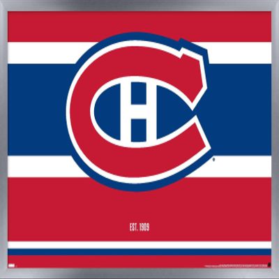 Trends International NHL Montreal Canadiens - Logo 21 Wall Poster, 14.725" x 22.375", Silver Framed Version