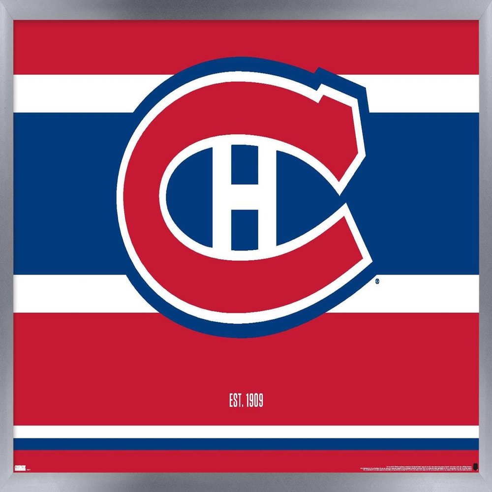 Trends International NHL Montreal Canadiens - Logo 21 Wall Poster, 14.725" x 22.375", Silver Framed Version