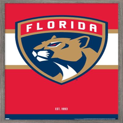 Trends International NHL Florida Panthers - Logo 21 Wall Poster, 22.375" x 34", Barnwood Framed Version