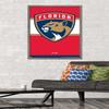 Trends International NHL Florida Panthers - Logo 21 Wall Poster, 22.375" x 34", Barnwood Framed Version view 2