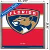 Trends International NHL Florida Panthers - Logo 21 Wall Poster, 22.375" x 34", Barnwood Framed Version view 3