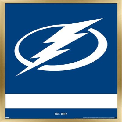 Trends International NHL Tampa Bay Lightning - Logo 21 Wall Poster, 22.375" x 34", Gold Framed Version