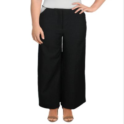Danielle Bernstein Womens Cutout Rhinestone Dress Pants Black 8