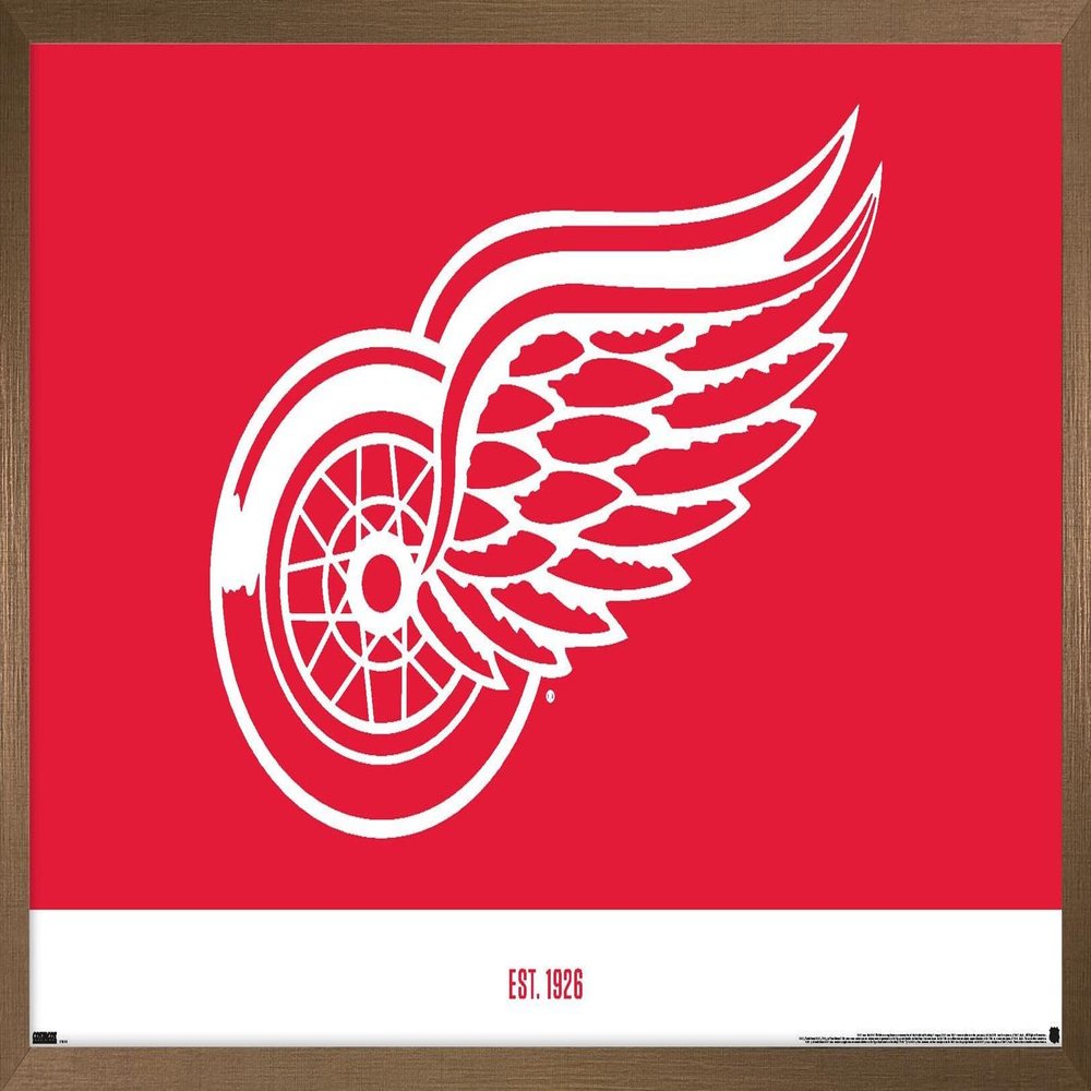 Trends International NHL Detroit Red Wings - Logo 21 Wall Poster, 22.375" x 34", Bronze Framed Version
