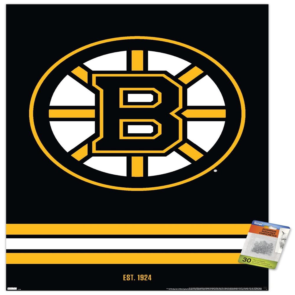 Trends International NHL Boston Bruins - Logo 21 Wall Poster with Pushpins